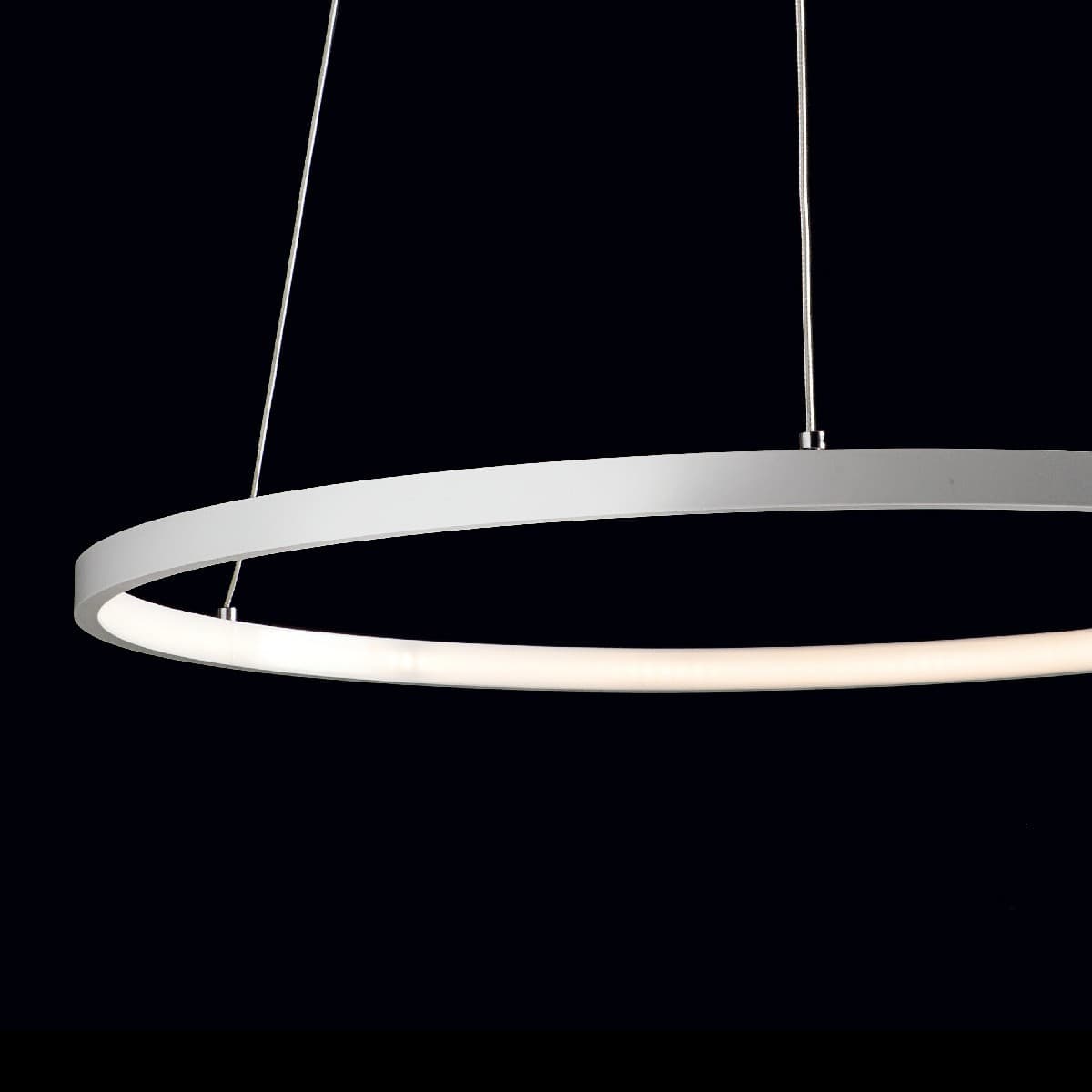 Lampadari moderni Illuminando ANELLI 1 LED sospensione metallo bianco interni 18W 1260LM - 5