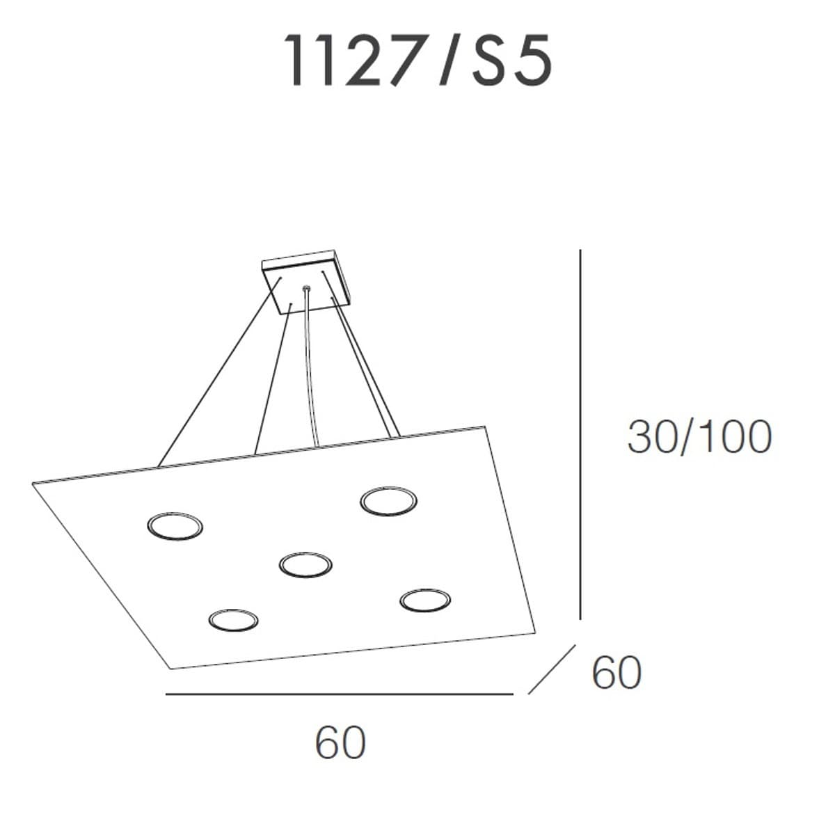 Lampadario moderno Top Light AREA 1127 S5 Gx53 LED monoemissione metallo sospensione - 9