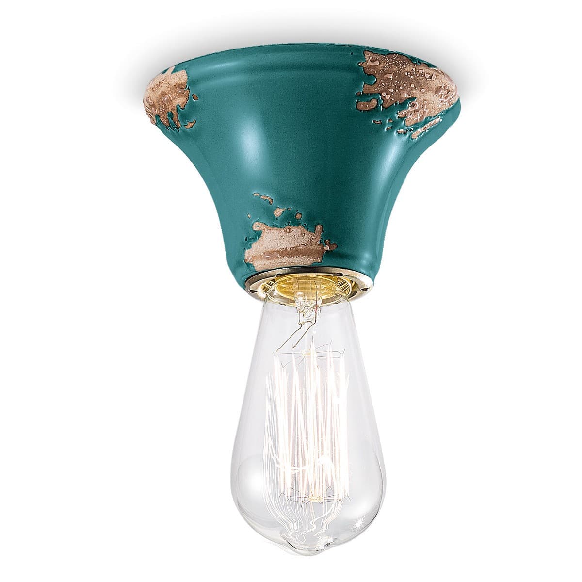 Plafoniera rustica Ferroluce Retrò VINTAGE C133 E14 LED ceramica lampada soffitto - 25