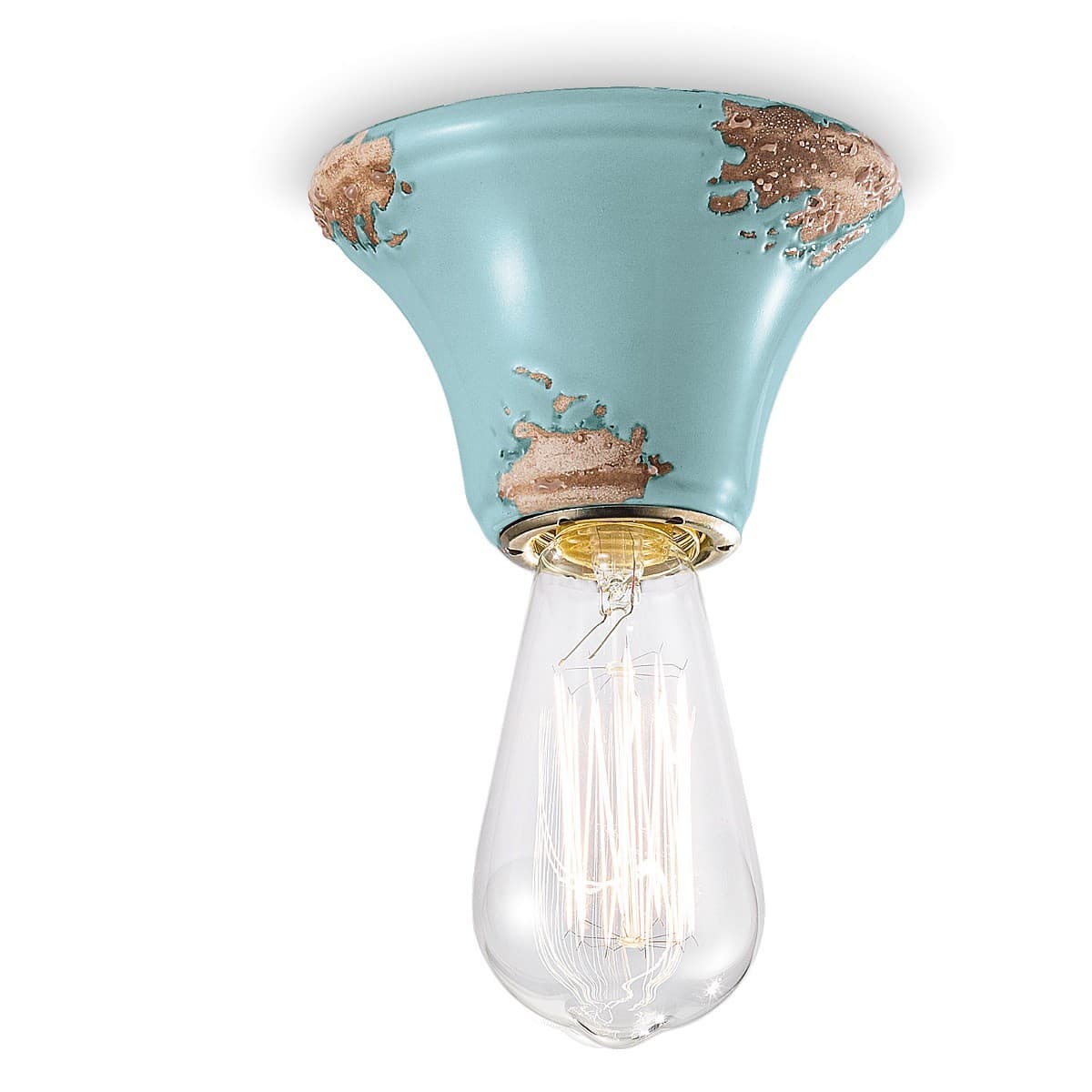 Plafoniera rustica Ferroluce Retrò VINTAGE C133 E14 LED ceramica lampada soffitto - 23