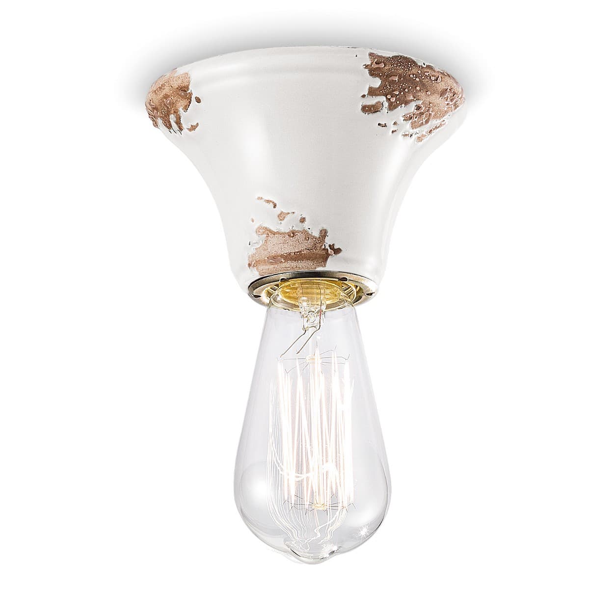 Plafoniera rustica Ferroluce Retrò VINTAGE C133 E14 LED ceramica lampada soffitto - 24