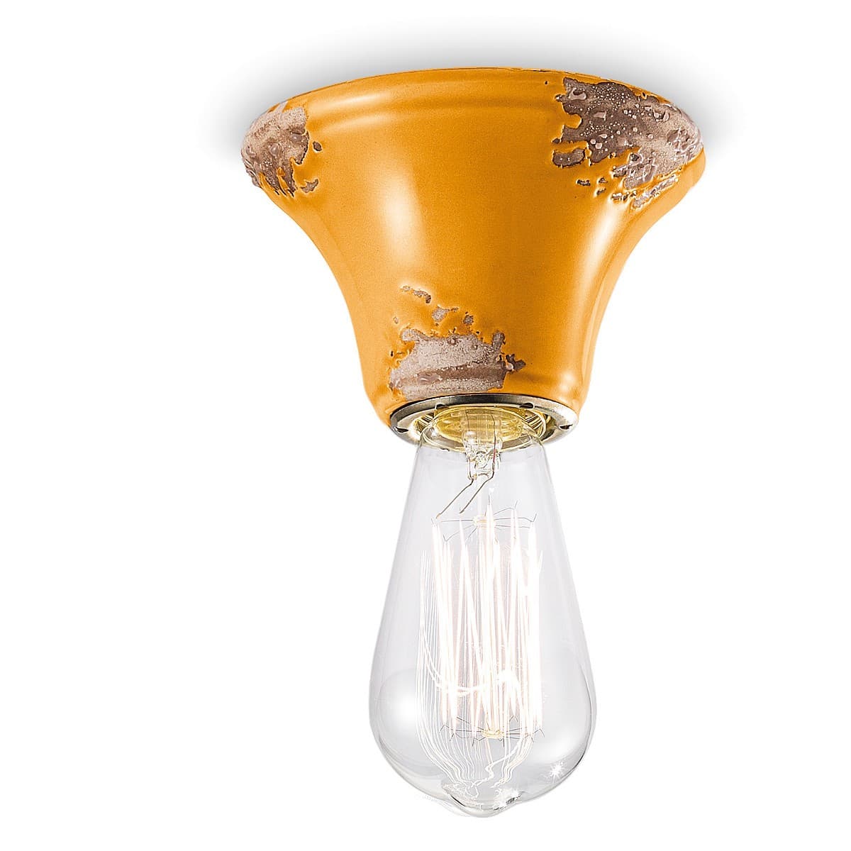 Plafoniera rustica Ferroluce Retrò VINTAGE C133 E14 LED ceramica lampada soffitto - 19