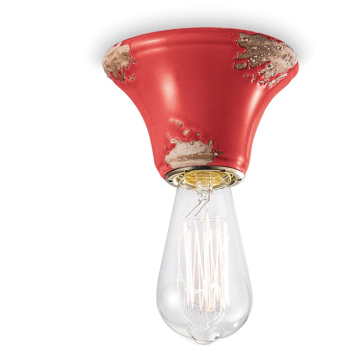 Plafoniera rustica Ferroluce Retrò VINTAGE C133 E14 LED ceramica lampada soffitto - 22