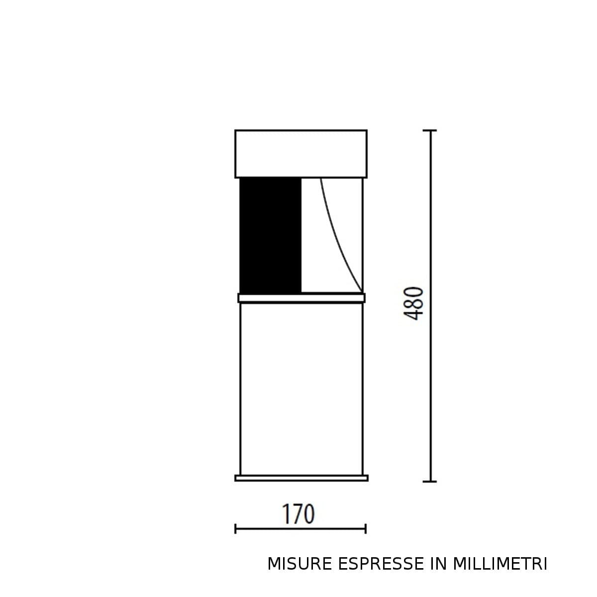 Lampioncino moderno Lampadari Bartalini BOLLARD 50 HALF E27 LED duralighting lampada terra - 5