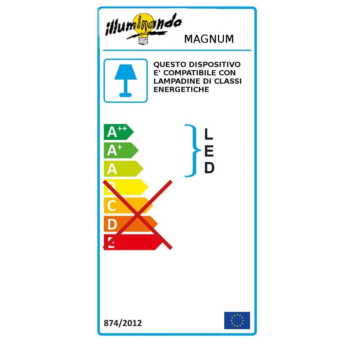 Binario Illuminando MAGNUM 2 LED E27 R80 10W 3000°K spot orientabile moderno metallo cromo bianco interno - 9