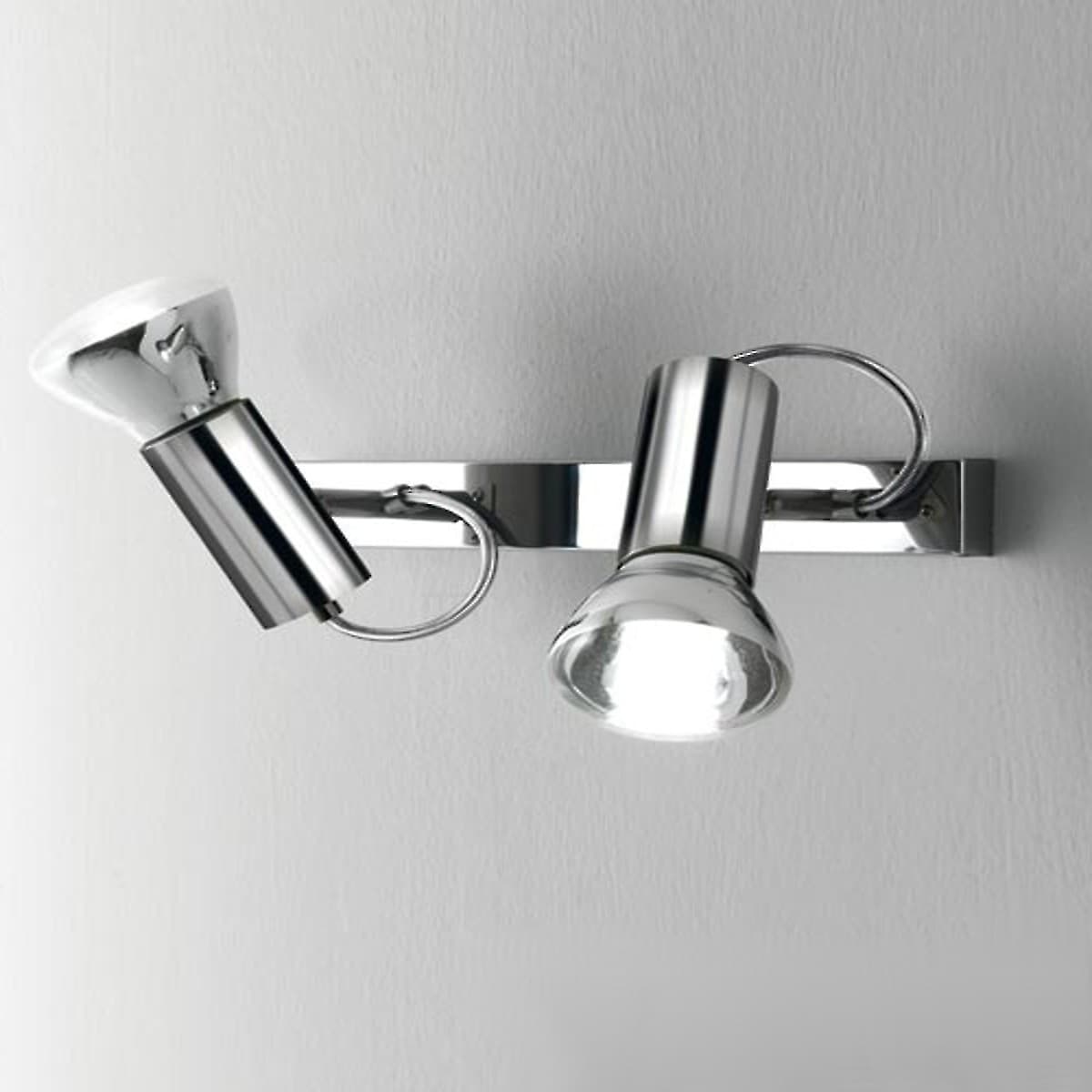 Binario Illuminando MAGNUM 2 LED E27 R80 10W 3000°K spot orientabile moderno metallo cromo bianco interno - 8