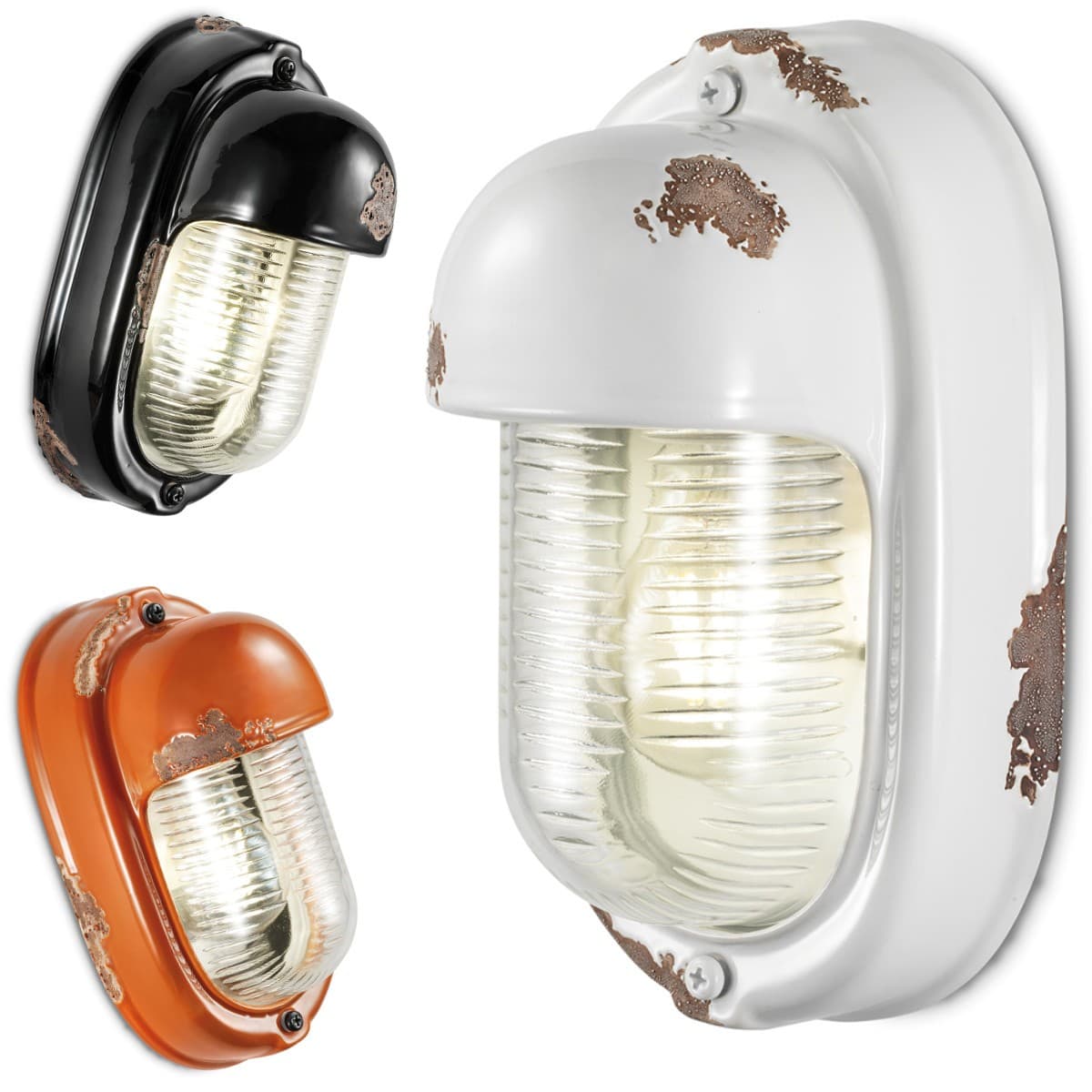 Applique rustica Ferroluce Retrò VINTAGE C292 E27 LED ceramica lampada parete - 21