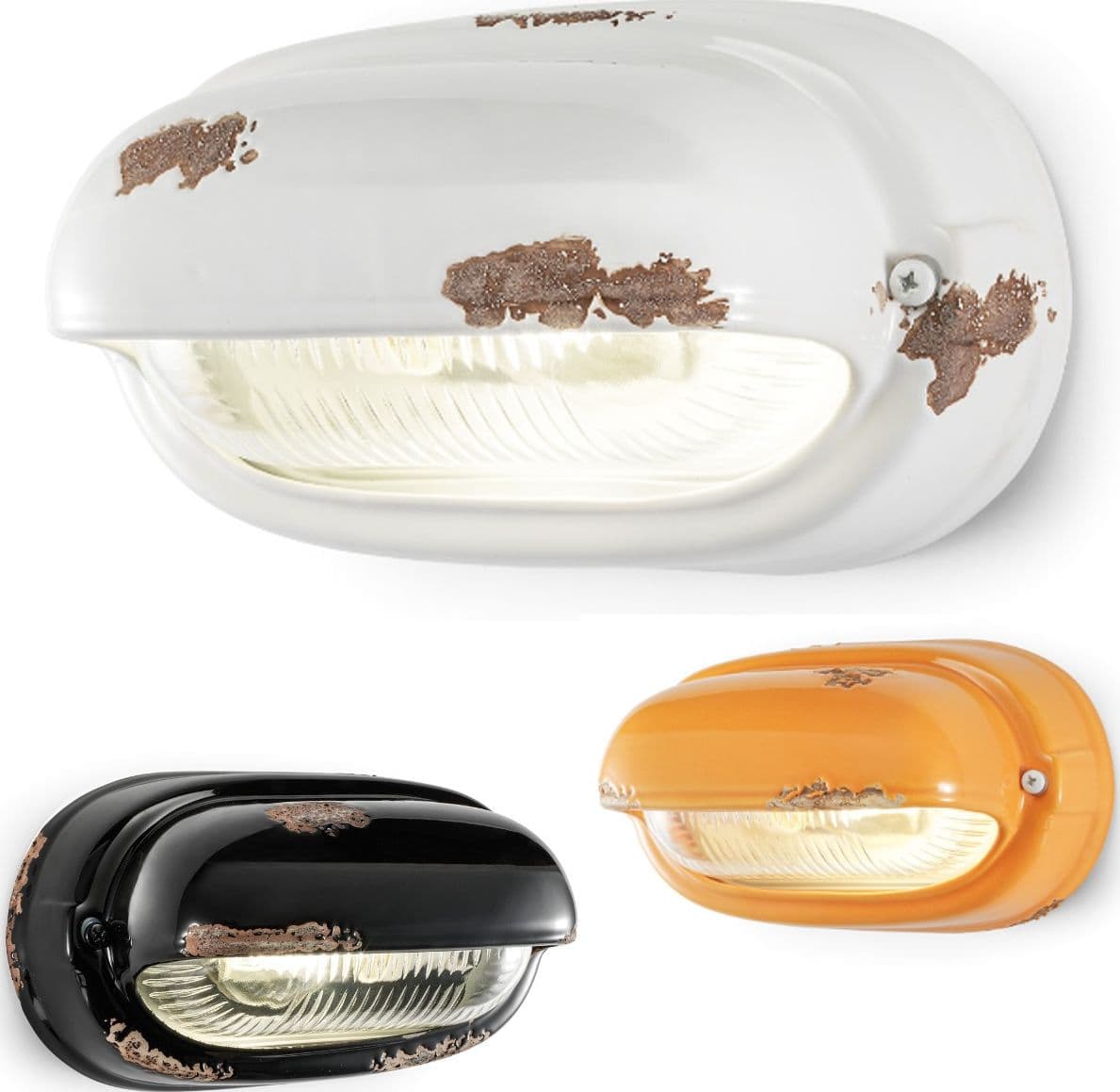 Applique rustico Ferroluce Retrò VINTAGE C291 E27 LED ceramica lampada parete – Vintage Bordeaux (VIX) – cucina