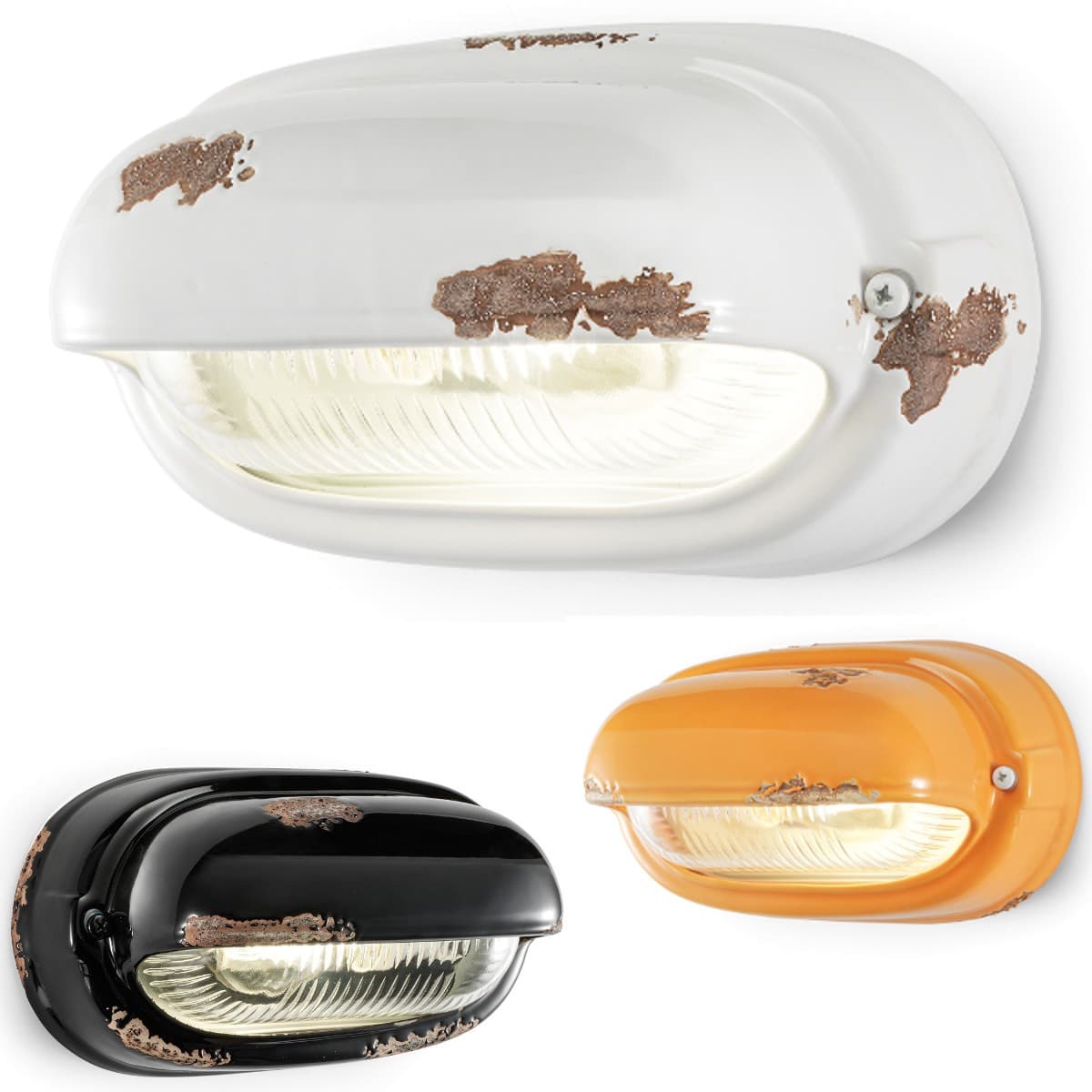 Applique rustico Ferroluce Retrò VINTAGE C291 E27 LED ceramica lampada parete - 22