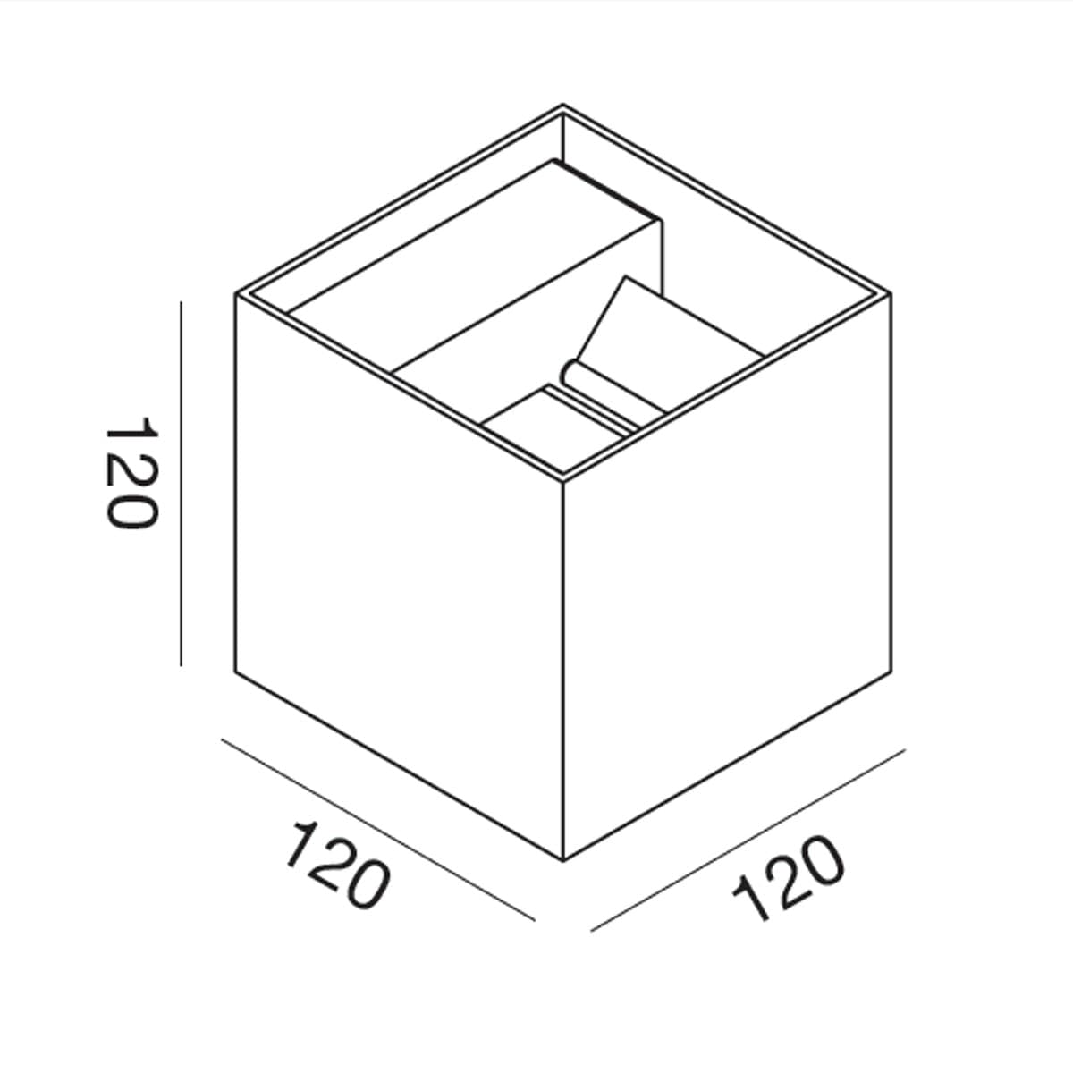 Applique-alluminio-Gea-Led-HENK-Q-GES866N-LED-IP65-4000°K-fascio-regolabile-lampada-parete-biemissione-moderna-cubo-esterno