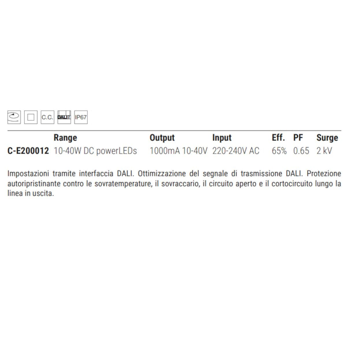Alimentatore-Linea-Light-BERET-89420-driver-esterno-IP67