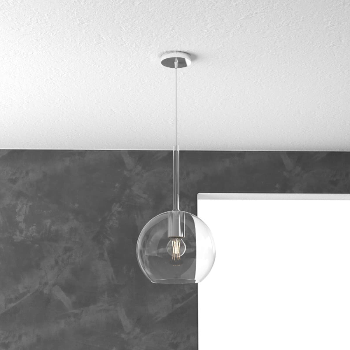 Lampadario moderno Top Light FUTURE 1155CR SM E27 LED vetro pirex soffiato sospensione - 12