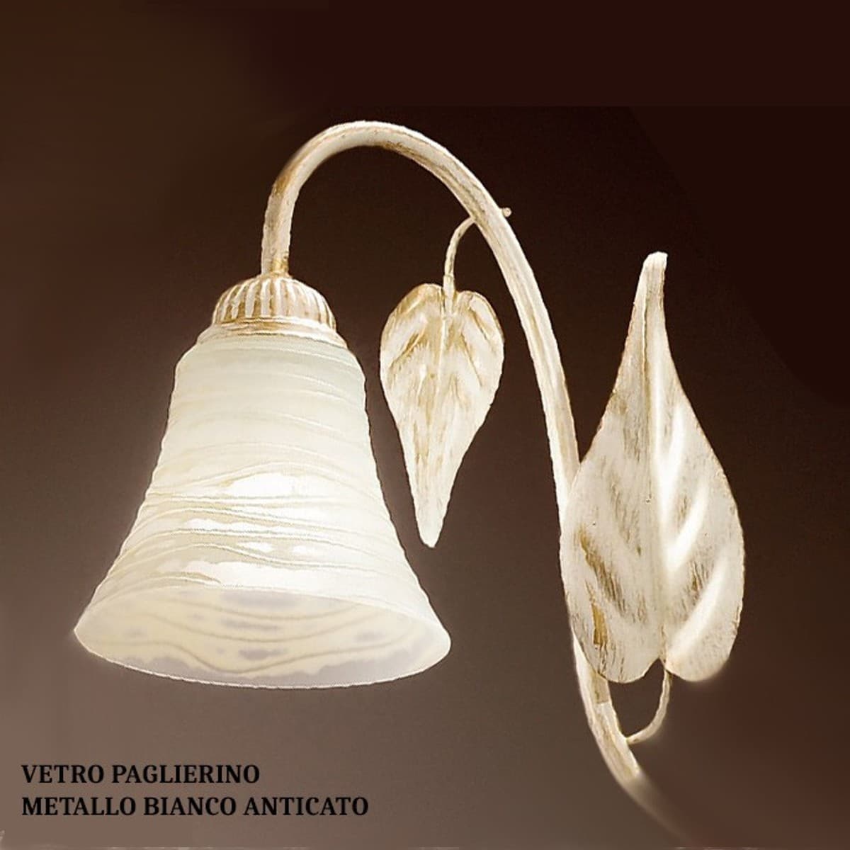 Applique classico Due P illuminazione TOSCA AP2 E14 LED metallo vetro lampada parete - 6