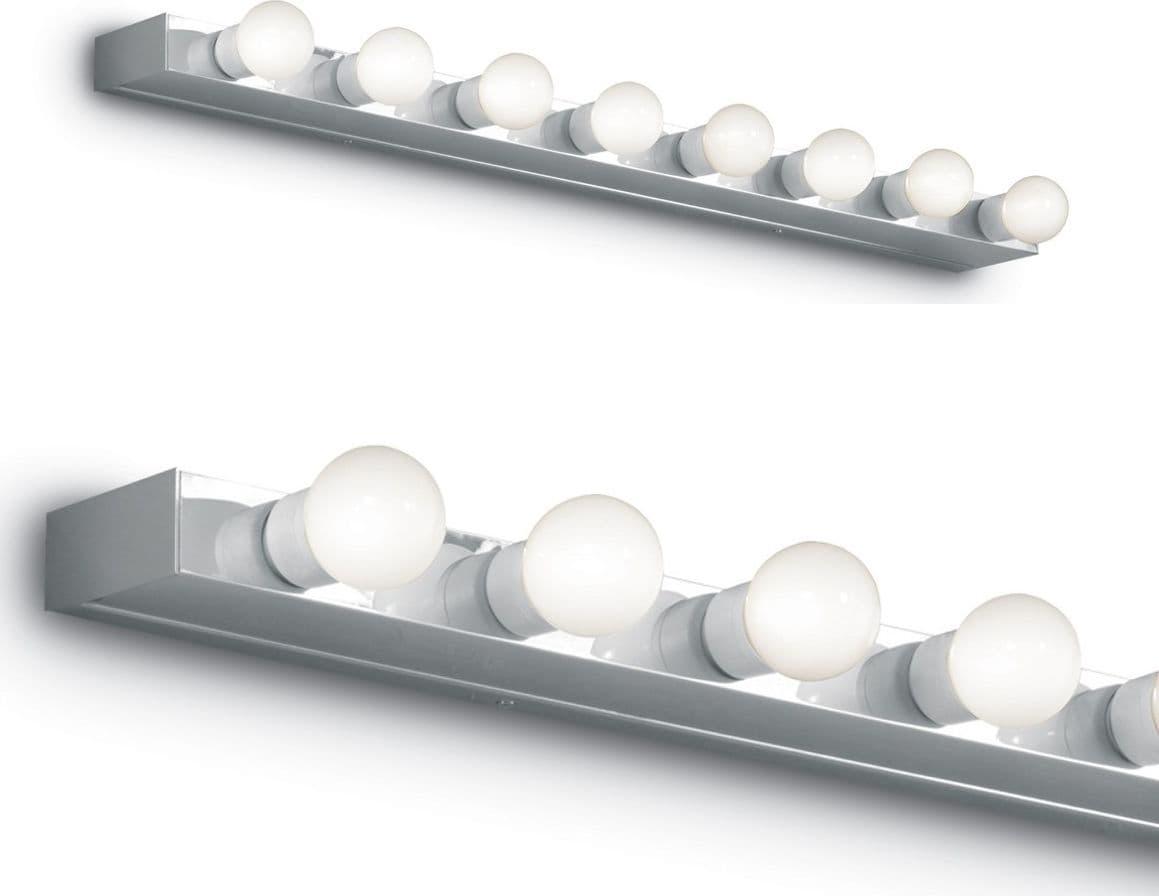 Applique moderno Ideal Lux PRIVE' AP8 159522 045634 E14 LED metallo lampada parete – Cromo lucido – argentato