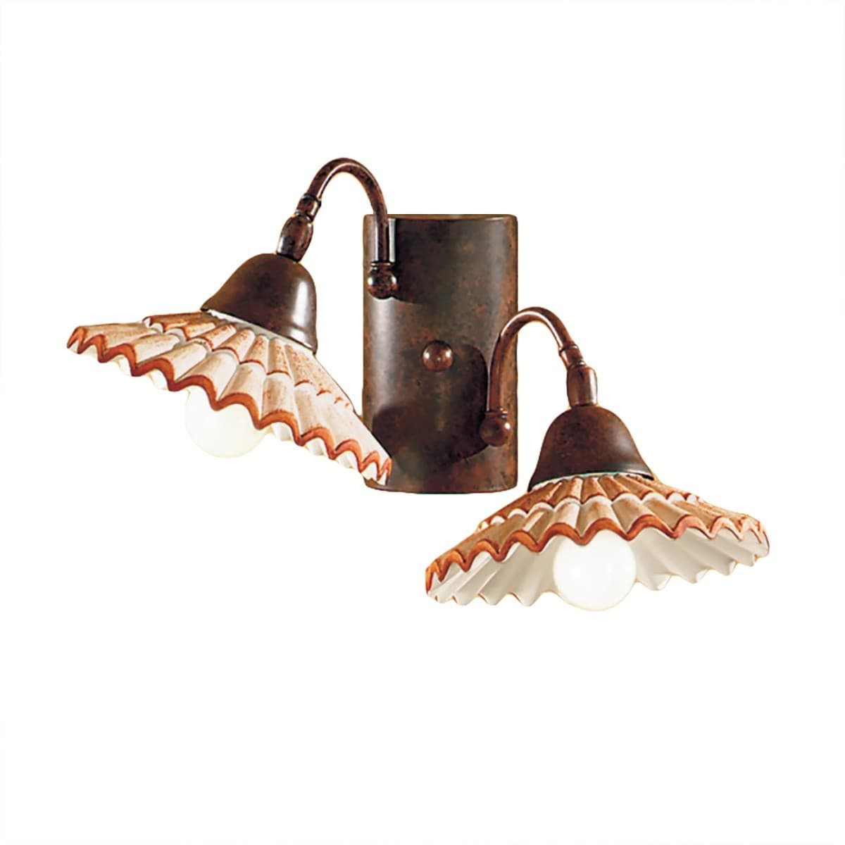 Applique rustico Due P illuminazione VANIA AP2 E14 LED ceramica lampada parete - 8