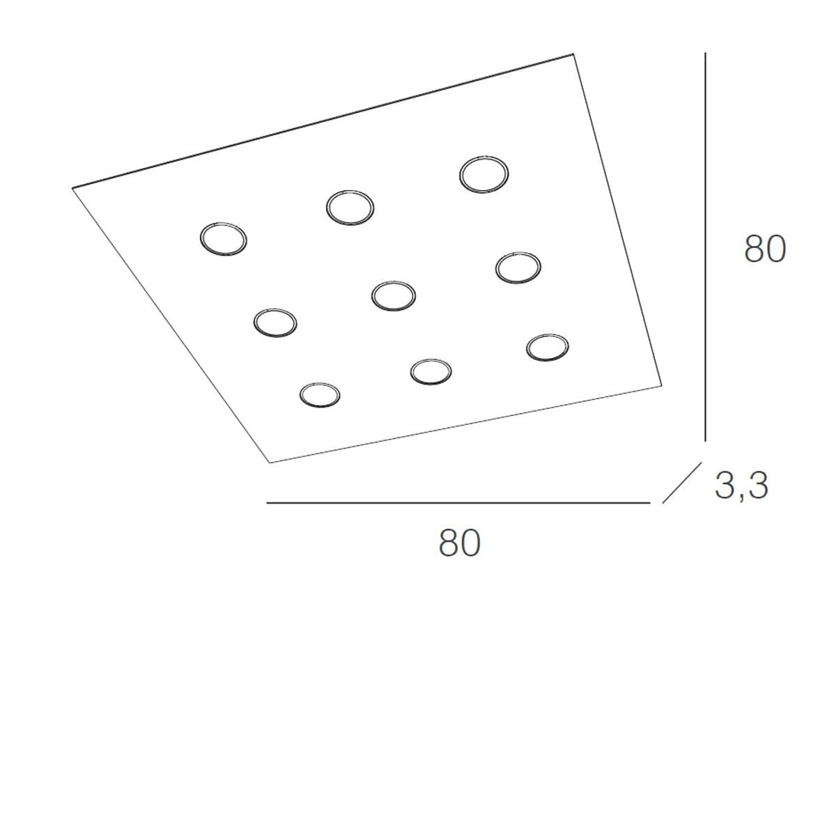 Plafoniera moderna Top Light AREA 1127 PL9 Gx53 LED metallo lampada soffitto - 11