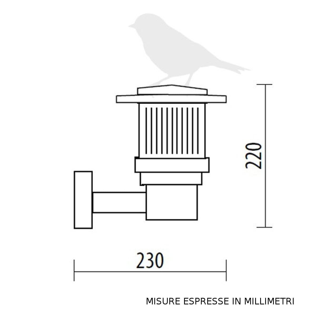 Applique esterni Lampadari Bartalini MINILITE ML 04 MT E27 LED duralighting lampada parete - 8