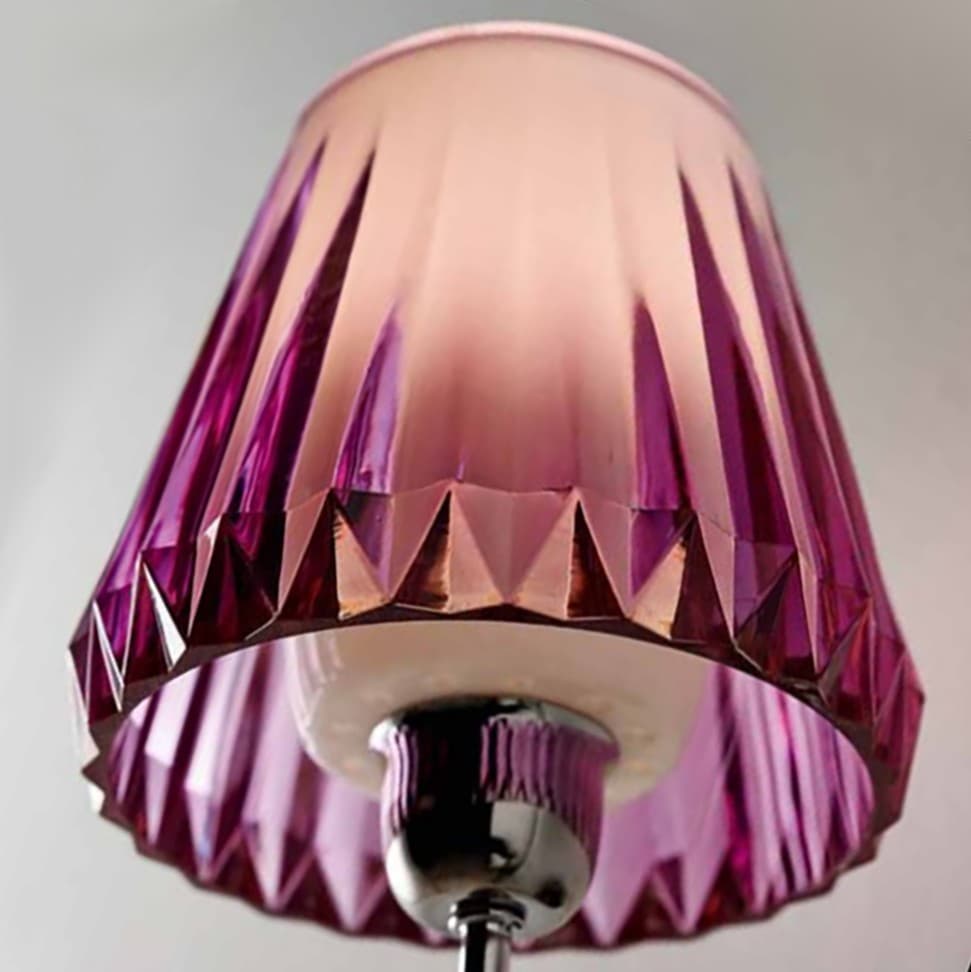 Abat-jour moderno Illuminando GAIA LU LED lampada tavolo acrilico tortora viola trasparente interno E14 - 10