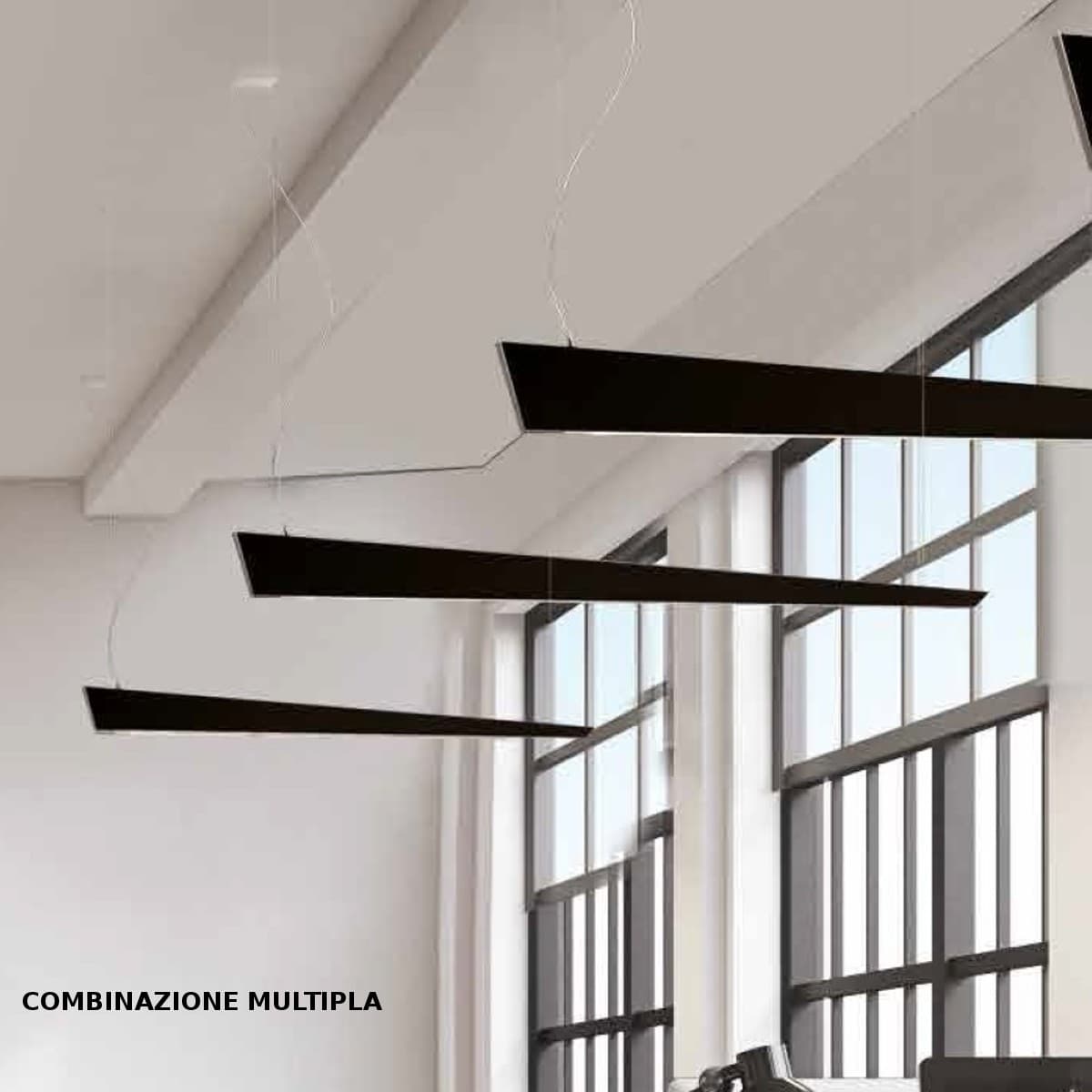 Lampadario moderno Cattaneo illuminazione KATANA 870 100S2 LED DIMMERABILE biemissione metallo - 11