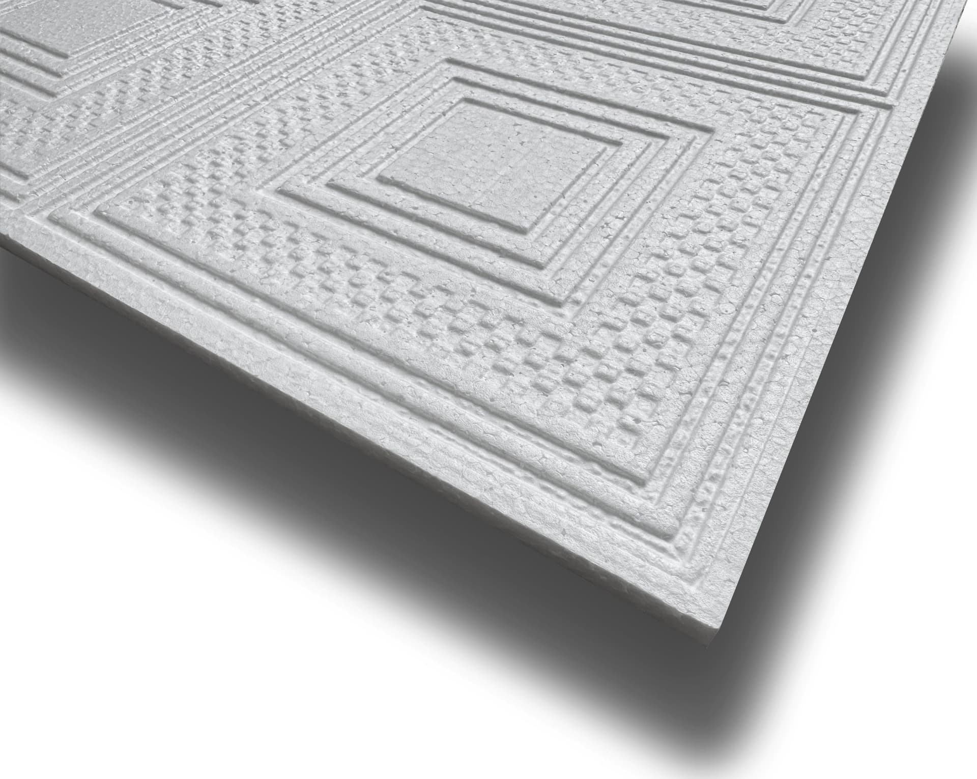 10 o 20mq (40 oppure 80 pezzi) di pannello decorativo a soffitto in polistirene compatto 50x50cm (spess. 1cm) EVORA - Eternal Parquet