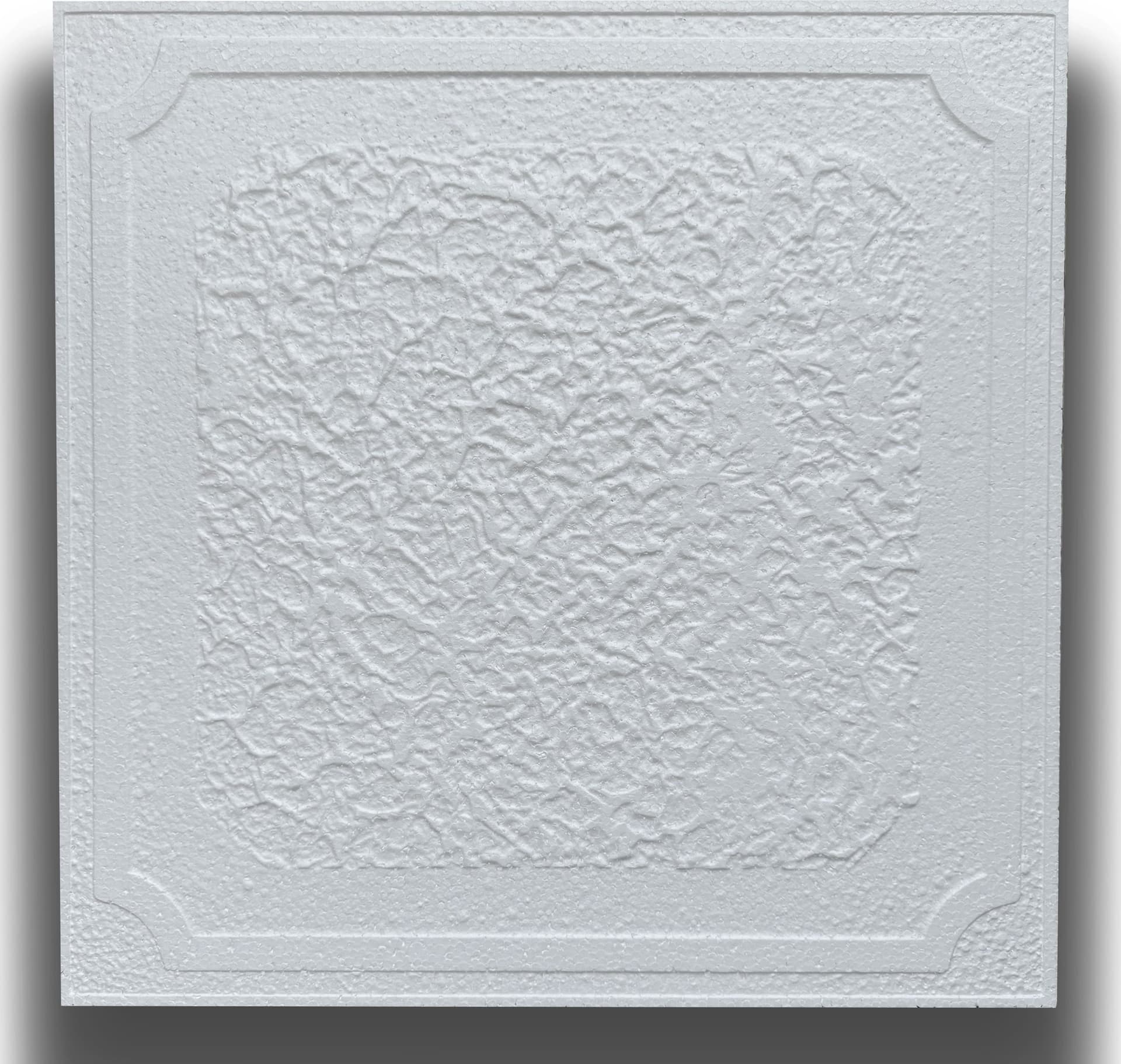 10 o 20mq (40 oppure 80 pezzi) di pannello decorativo a soffitto in polistirene compatto 50x50cm (spess. 1cm) FARO Eternal Parquet