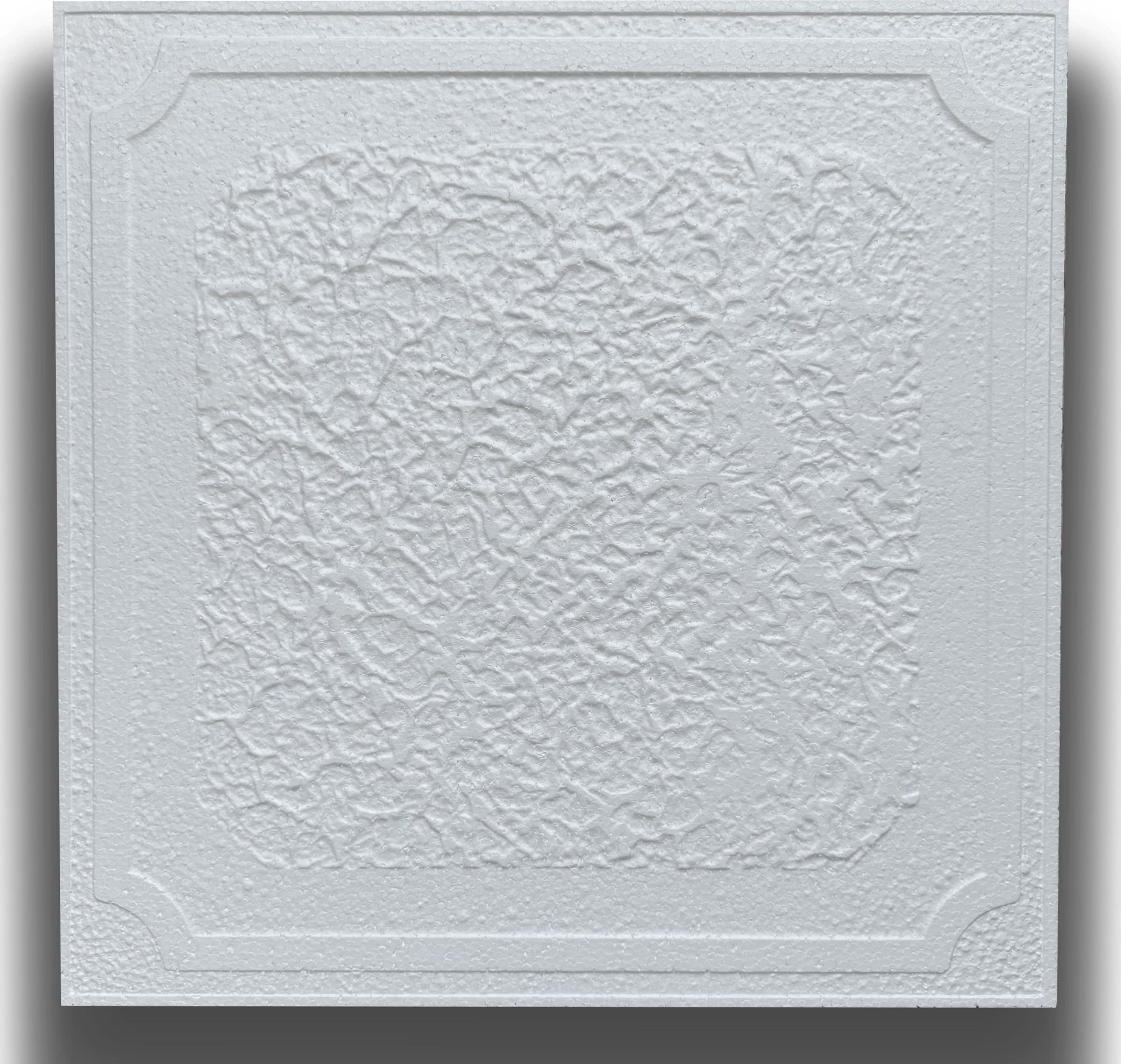 10 o 20mq (40 oppure 80 pezzi) di pannello decorativo a soffitto in polistirene compatto 50x50cm (spess. 1cm) FARO Eternal Parquet