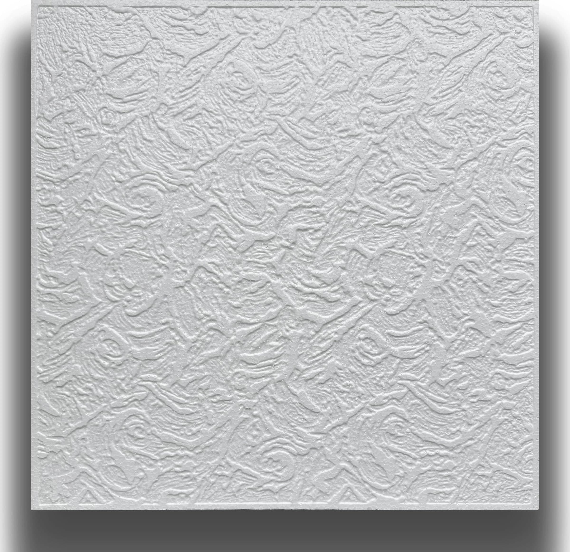 10 o 20mq (40 oppure 80 pezzi) di pannello decorativo a soffitto in polistirene compatto 50x50cm (spess. 1cm) LIZBONA