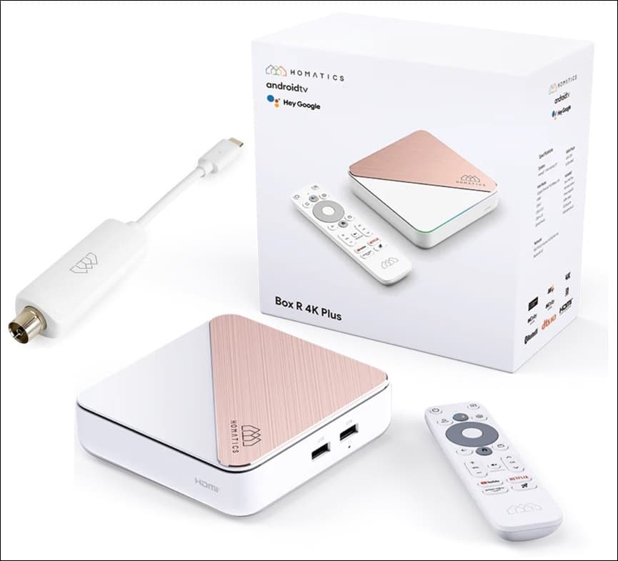 Homatics BOX R PLUS 4K 4/32GB Android TV 11 certificato Google con Dongle USB DVB-T2/C Digitale Terrestre H.265 HEVC 10 bit - 9
