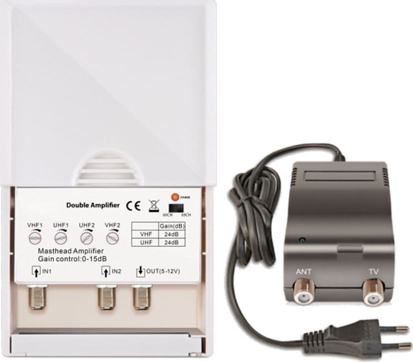 Amplificatore da palo 24dB regolabile con filtro 4G LTE 2 Ingressi / 1 Uscita AMIKO  - 3