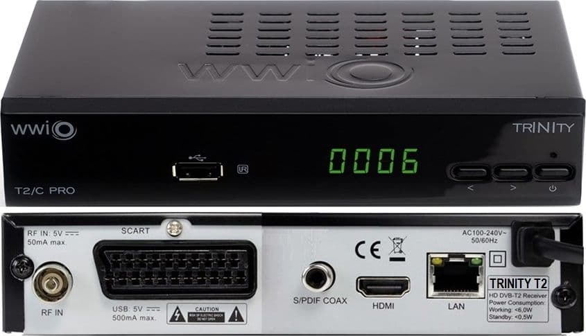 Decoder Digitale Terrestre WWIO TRINITY T2 PRO DVB-T2 Hevc 10 bit PVR - 3