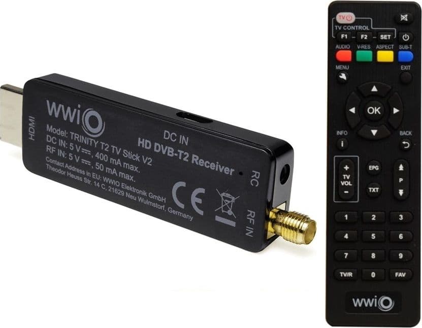 Decoder Digitale Terrestre WWIO TRINITY T2 TV STICK V2 DVB-T2 H.265 HEVC 10 bit - 4