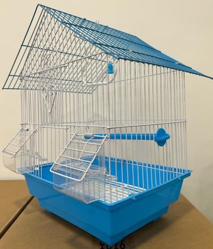 Gabbia Per Uccelli In Metallo A101 Cm 28X21x38 - Azzurro - 2
