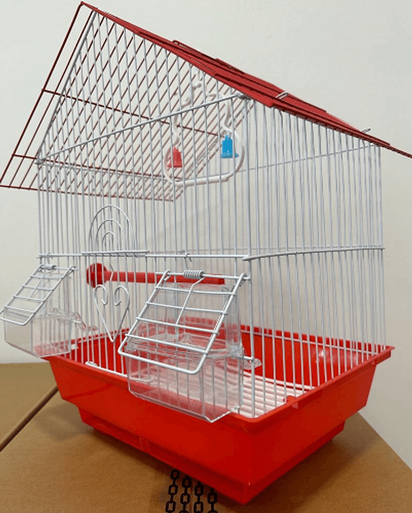 Gabbia Per Uccelli In Metallo A101 Cm 28X38X21 - Rosso – scaffale