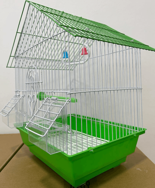 Gabbia Per Uccelli In Metallo A101 Cm 28X21x38 - Verde – plastica