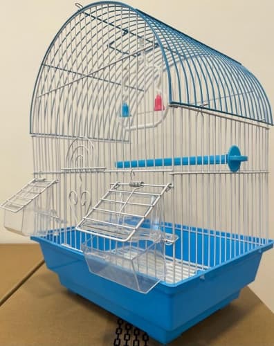 Gabbia Per Uccelli In Metallo A100 Cm 29X23x38 Azzurro - 2