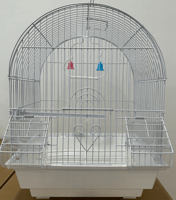 Gabbia Per Uccelli In Metallo A100 Cm 28X38X21 - Bianco – moderno