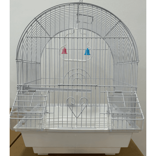 Gabbia Per Uccelli In Metallo A100 Cm 28X38X21 - Bianco - 2