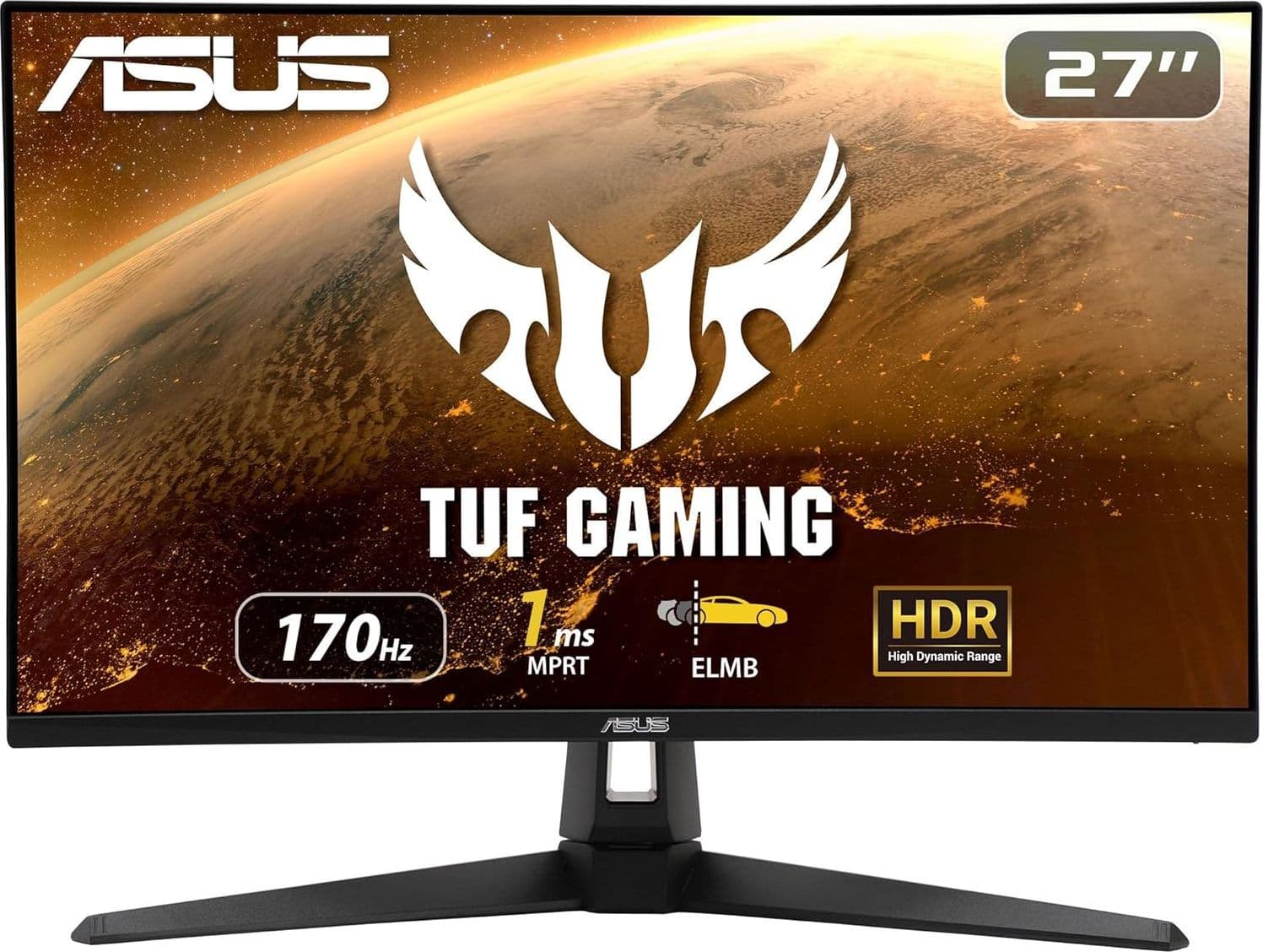 Asus Tuf Gaming Monitor 27" Vg27Aq1A Wqhd (2560 X 1440), Ips, 170Hz, 1Ms, G-Sync