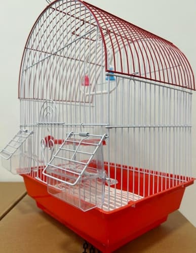 Gabbia Per Uccelli In Metallo A100 Cm 29X23x38 - Rosso - 2