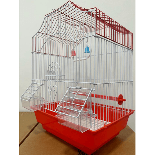 Gabbia Per Uccelli In Metallo A112 Cm 28X21x38 - Rosso - 3