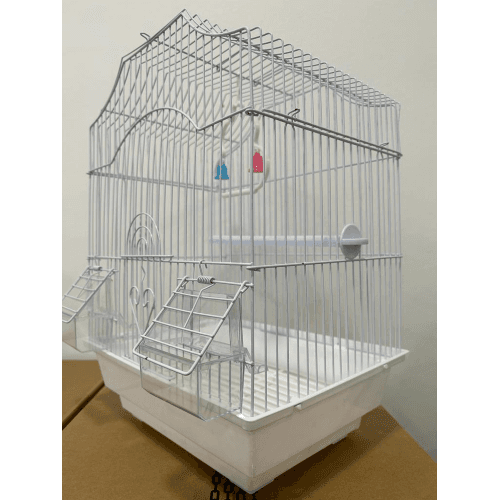 Gabbia Per Uccelli In Metallo A112 Cm 28X38X21 - Bianco - 2