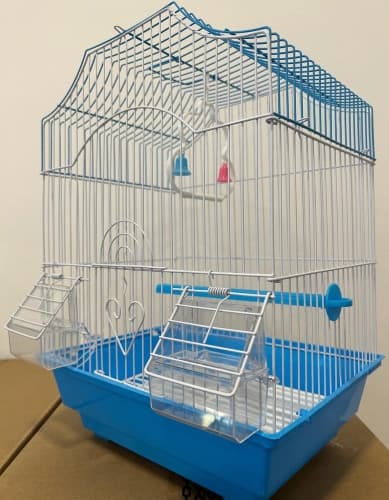 Gabbia Per Uccelli In Metallo A112 Cm 28X21x38 - Azzurro - 2