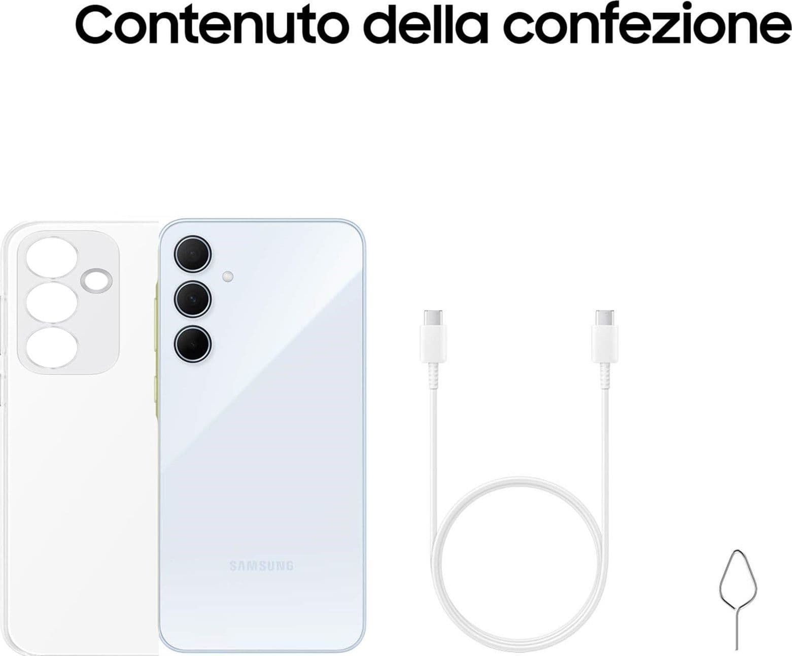 Samsung Galaxy A55 5G 8Gb Ram 128Gb Dual Sim Awesome Iceblu + Cover Clear Case Omaggio - 5