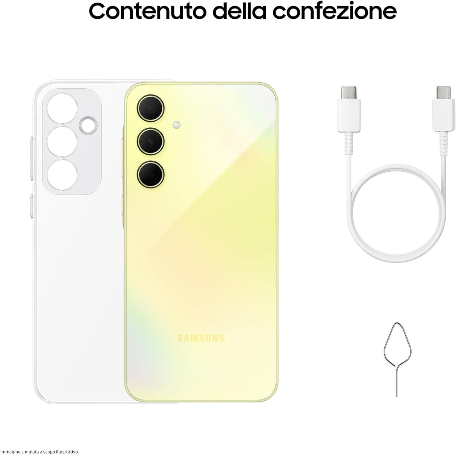 Samsung Galaxy A35 5G 6Gb Ram 128Gb Dual Sim Awesome Lemon + Cover Clear Case Omaggio - 3
