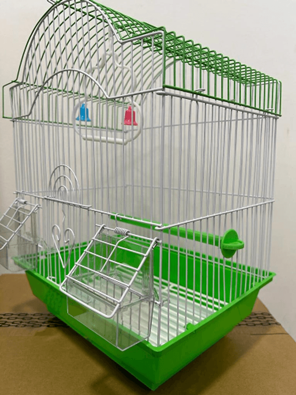 Gabbia Per Uccelli In Metallo A113 Cm 28X38X21 - Verde – plastica