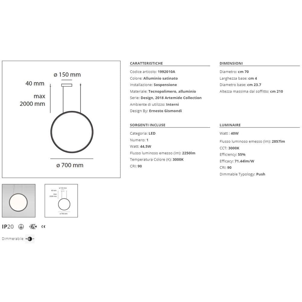 Artemide Discovery Vertical 70 Lampada a Sospensione - 2