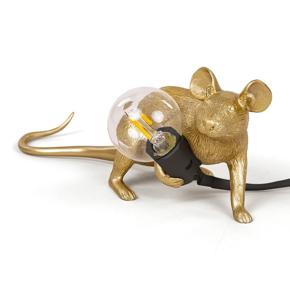 Lampada da appoggio Seletti Mouse Lop Lying Down Lamp Gold - 3