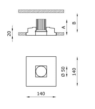 Buzzi & Buzzi Basic Square Faretto Incasso - 2
