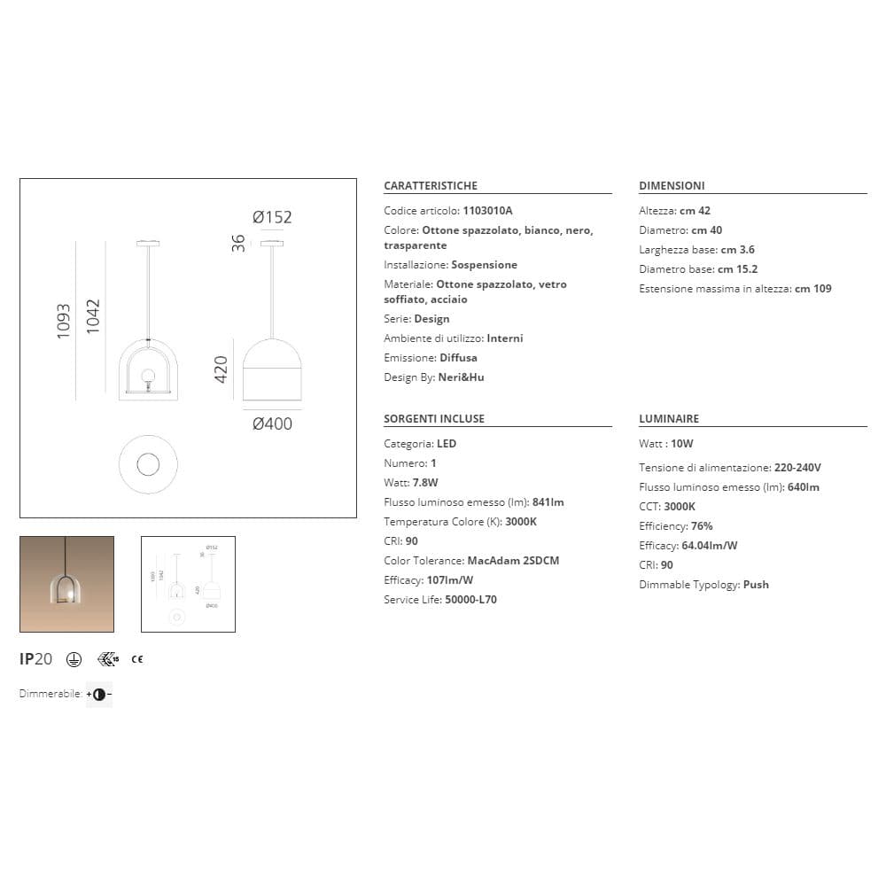 Lampada a sospensione Artemide Yanzi Suspension - 2