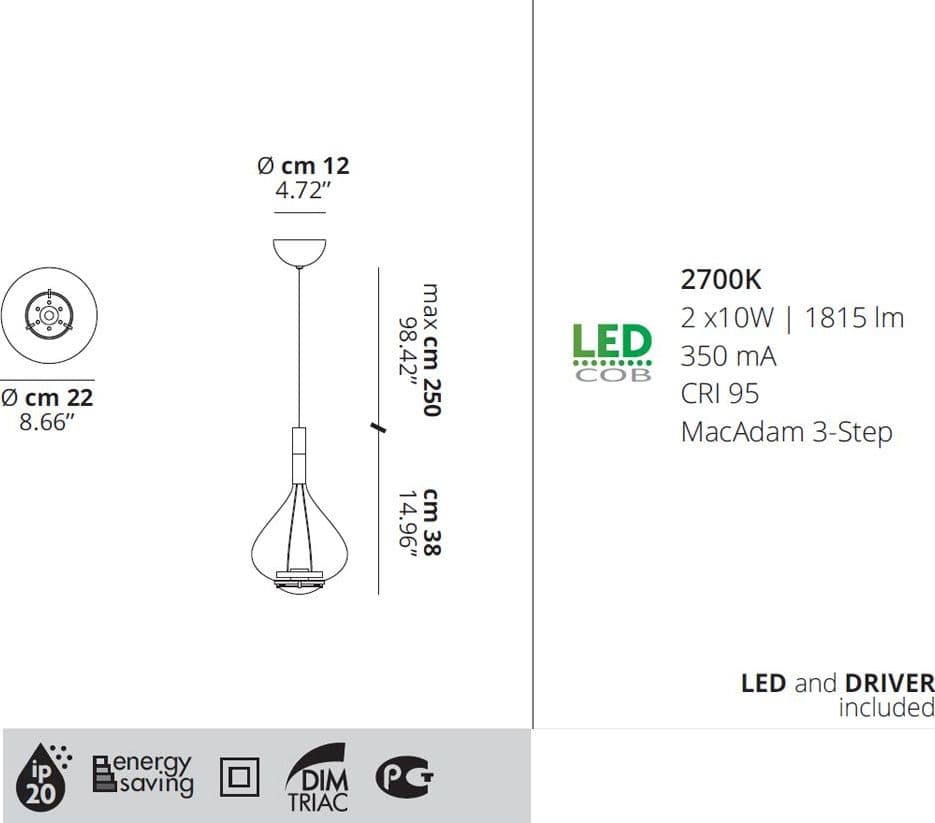 Lampada a Sospensione Studio Italia Design Sky-Fall - 15